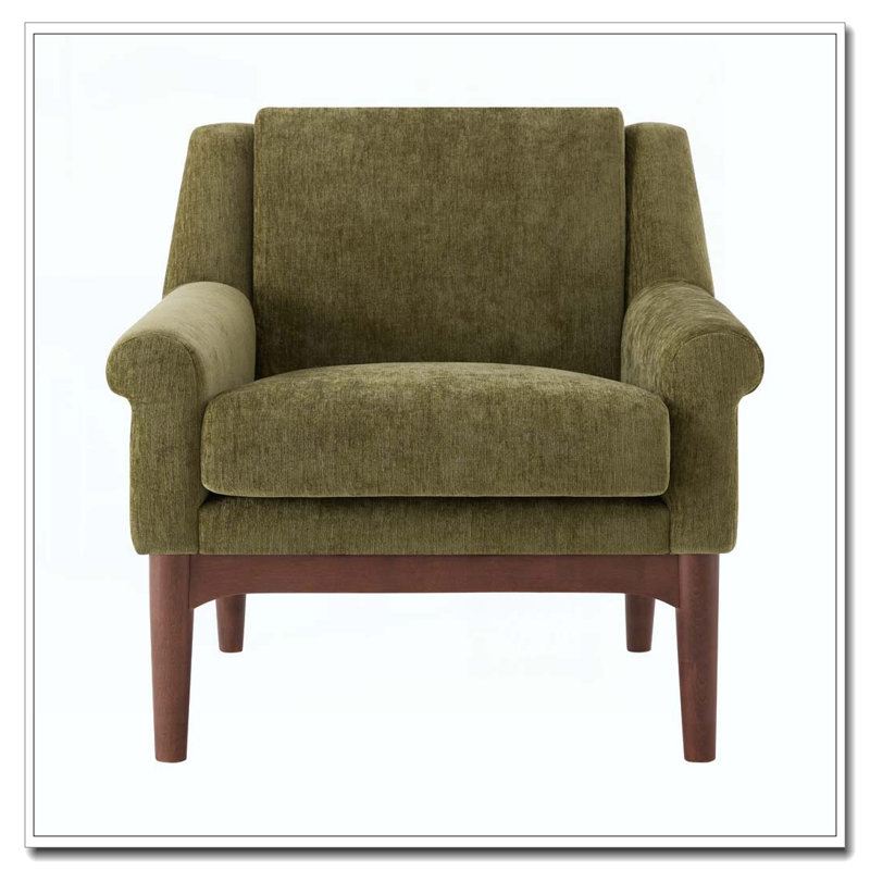 Chaise d'appoint moderne avec accoudoirs évasés, Vert