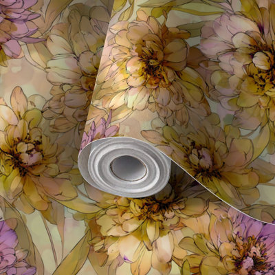 Papier peint auto-adhésif à motif de papier peint à motif floral pastel doux et auto-adhésif 17,7 po x 118 po (45 x 300 cm)