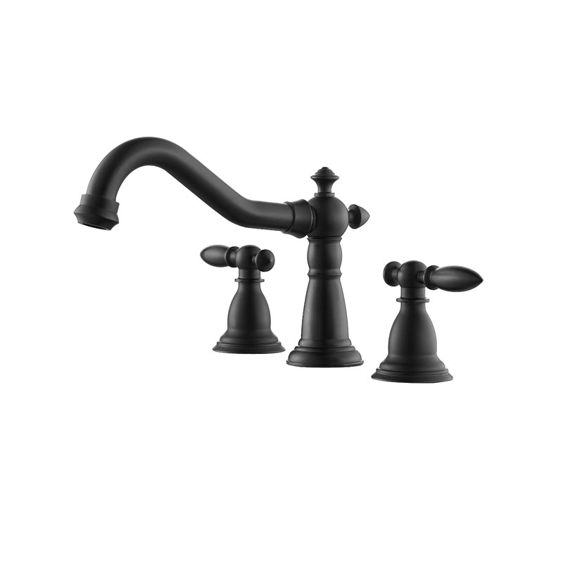 Widespread 2-handle Bathroom Faucet, Matte Black