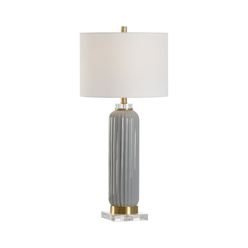 Samuel Table Lamp, Gray, 30.8" H x 5.5" W x 5.5" D