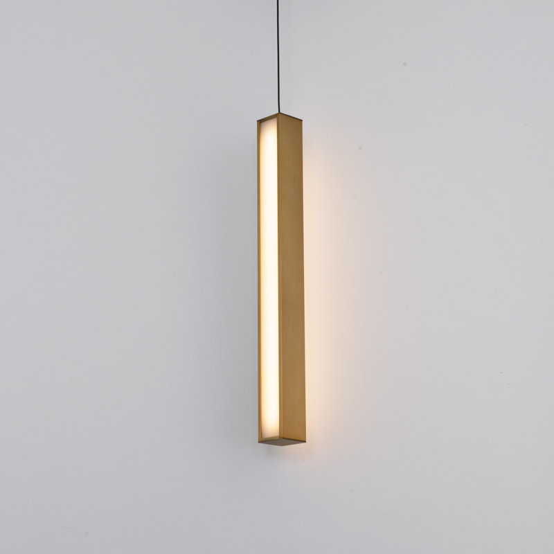 Chaos 1 - Light LED Single Pendant, Aged Brass, 26" H x 5.5" W x 5.5" D