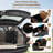 Large Foldable Utility Cart with  2-Tier Storage Crates 5 Rotate Wheels Metal Black-119358008