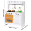 Play Kitchen for Kids, Wooden, Kids Kitchen Playset with Real Lights & Sounds, Food & Cookware Accessories, Pretend Play Toy Set, Sink, Oven, Stove, Cabinet, for Toddlers, Ages 3-8
