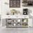 57.9" Sideboard With 3 Drawers, Adjustable Shelf-1620589360