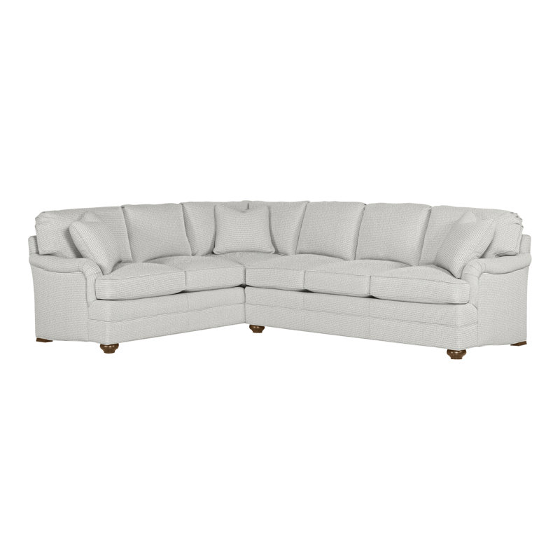 American Bungalow 2-Piece East Lake L- Sectional, Callaloo Cotton, Havana