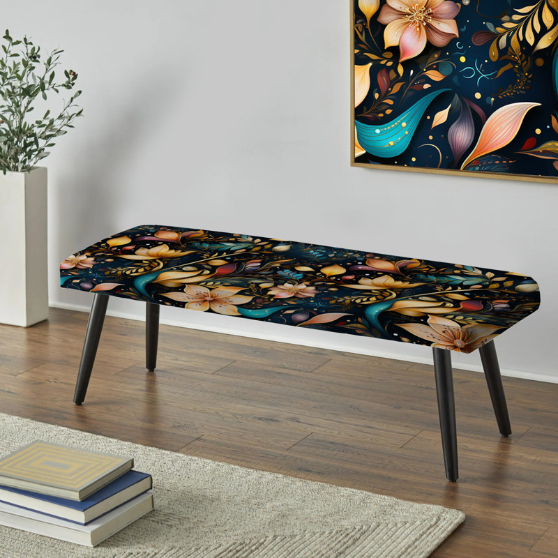 Banc marocain rembourré motif cachemire marocain Boho