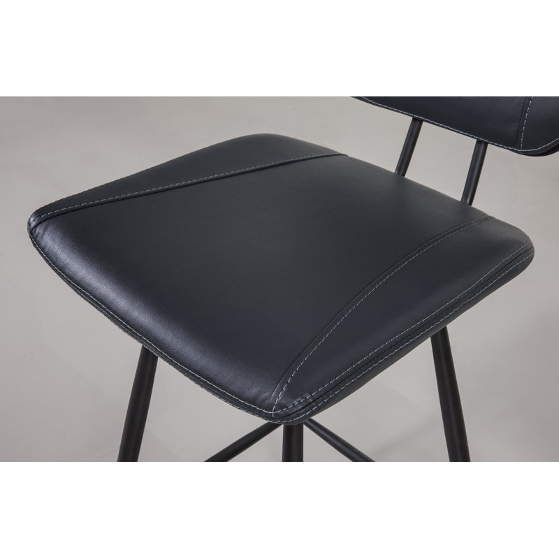 Upholstered Faux Leather Counter Stool