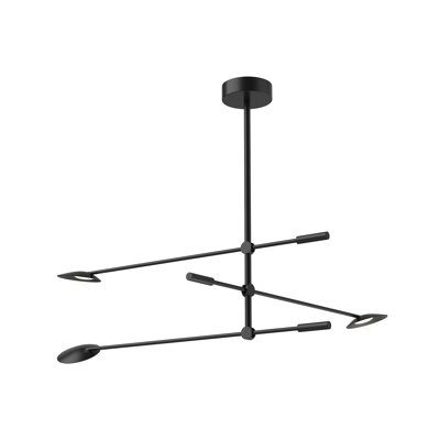Rotaire 3 Light Metal Dimmable LED Sputnik Chandelier