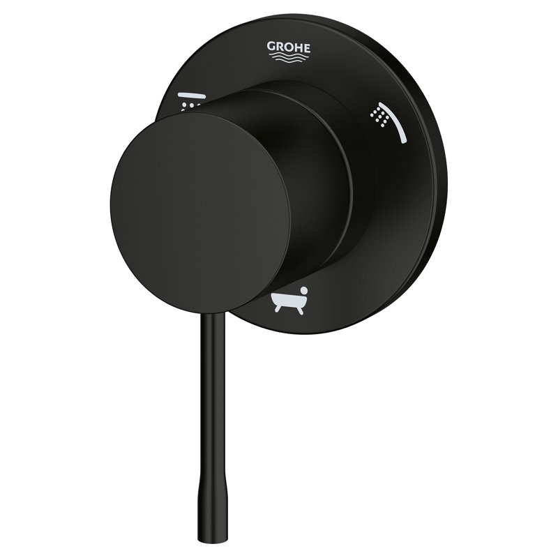 GROHE Essence 3-Way Shower Diverter Valve Trim Kit, Matte Black