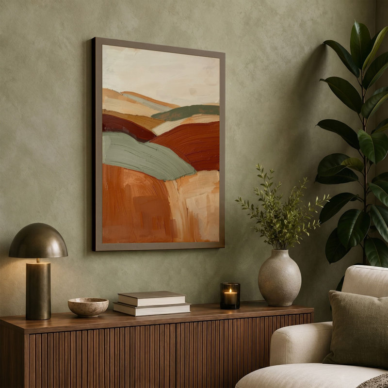 Rolling Horizons Modern - Wrapped Canvas, 36x24 - 91.4 x 61.0 cm, Cream Border