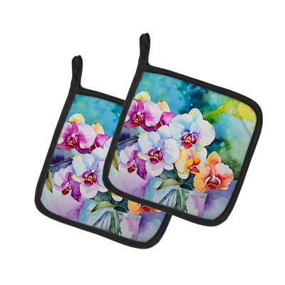 Caroline's Treasures Floral Polyester Potholder Set
