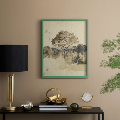 «Vintage Landscape CCLXI», reproduction encadrée - bois massif