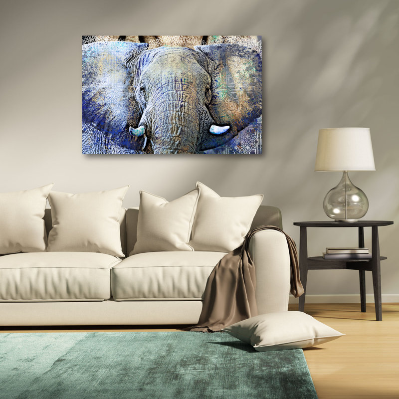 " Purple Elephant ", 12" H x 18" W x 1.5" D