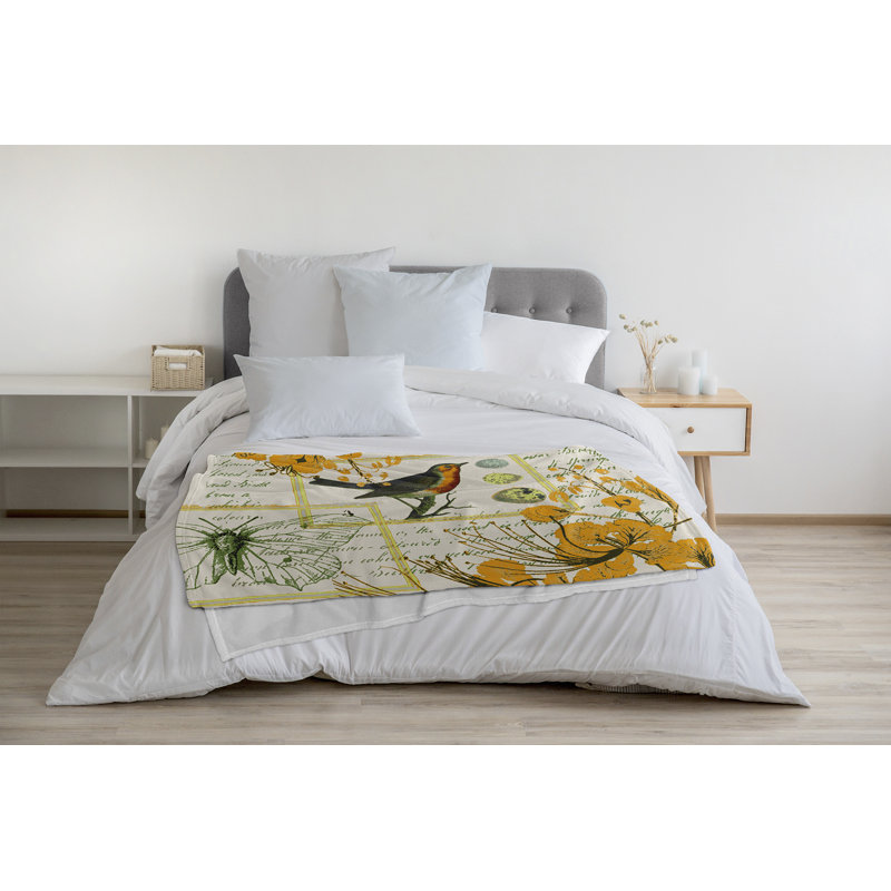 Funky Junky Fleece Throw Blanket, 50" W x 60" L, Mango