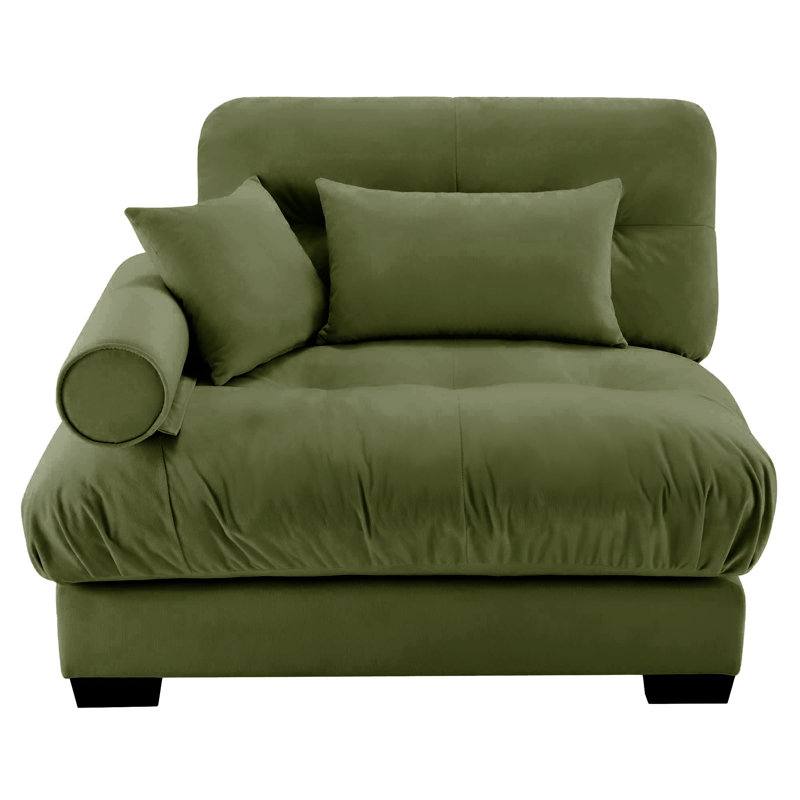 Milano Sofa LSF W/3 Pillows - Green, Olive Green