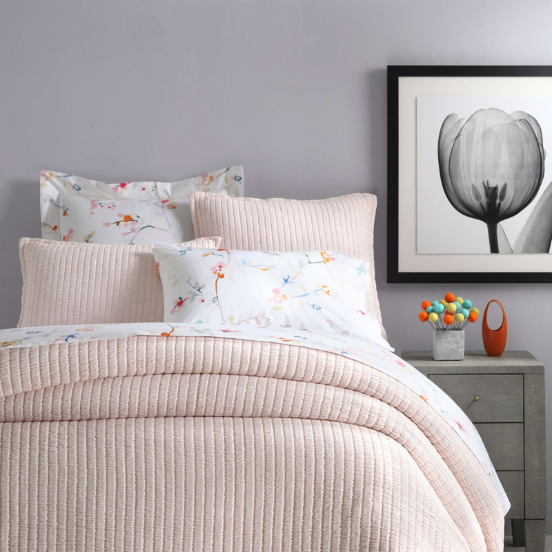 Boyfriend Matelasse Coverlet, King Coverlet, Slipper Pink
