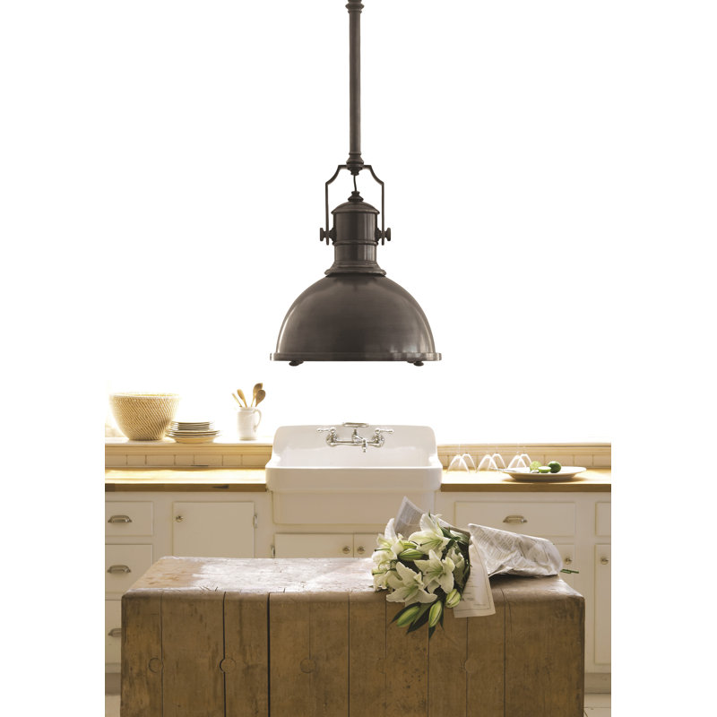 Chapman & Myers Country Industrial Large Pendant, Antique Nickel