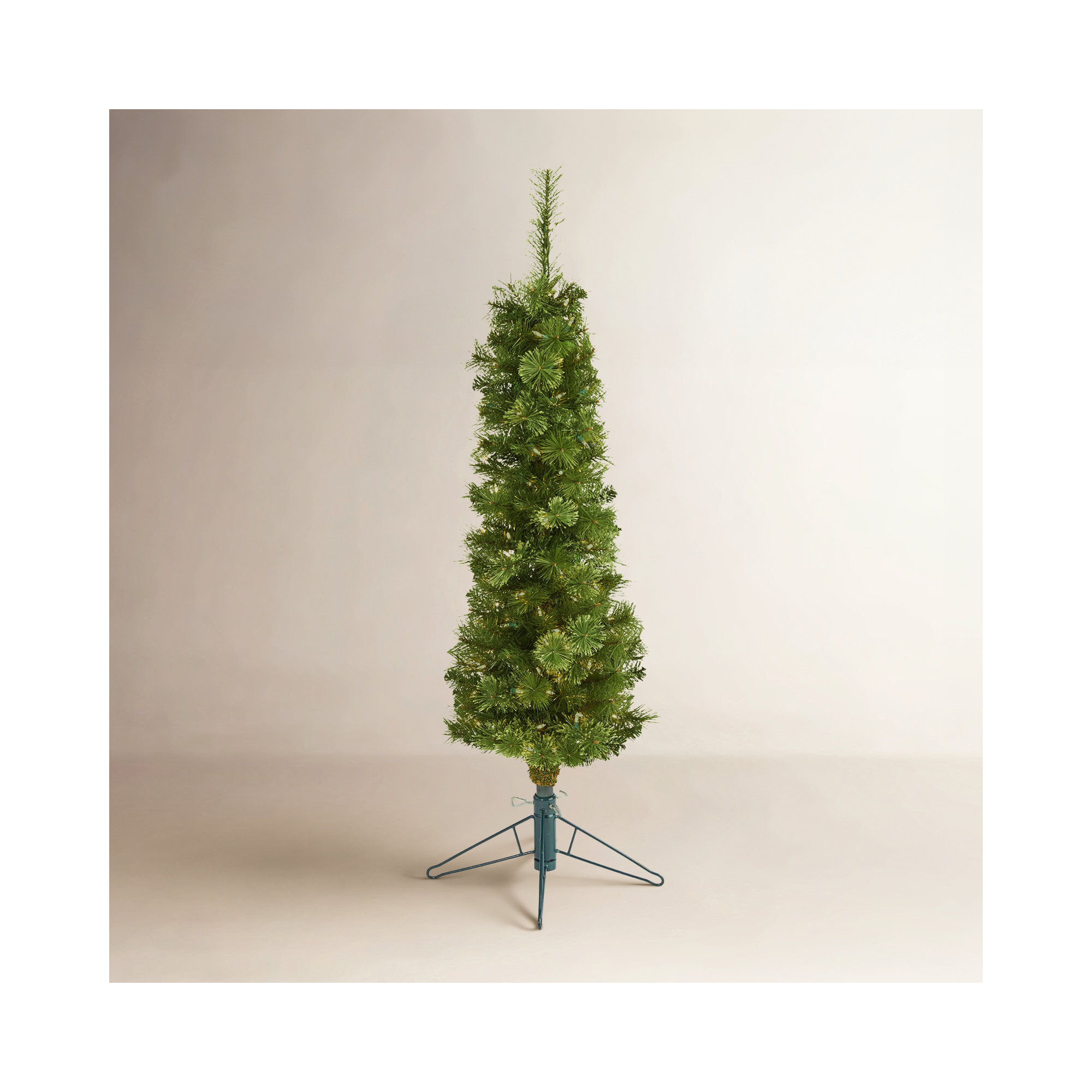 Lighted Artificial Pine Christmas Tree, 4' H
