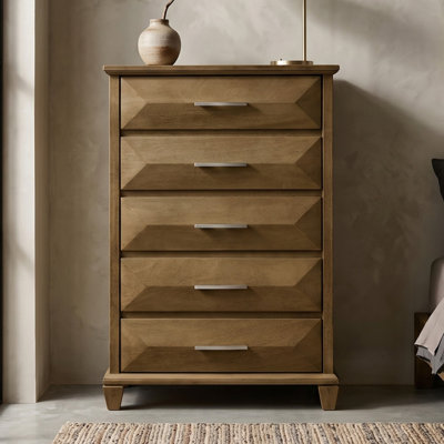Claypoole 30" W Solid Wood 5 Drawer Chest