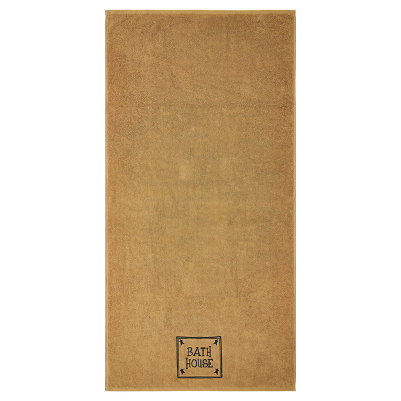 Timeless Linens Bath House Prim Stars Tan Bath Towel Set of 2 27x54