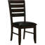 2 chaises d'appoint en cappuccino 2 pièces - siège rembourré noir, style salle à manger rembourré, dossier