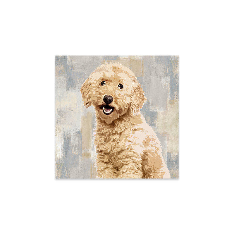 Impression de caniche sur verre acrylique, H 24 po x l 24 po x P 0,25 po