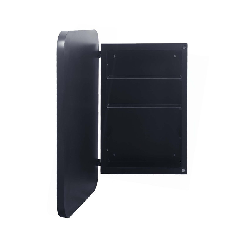 Armoire à pharmacie encastrée en métal avec miroir et tablettes réglables