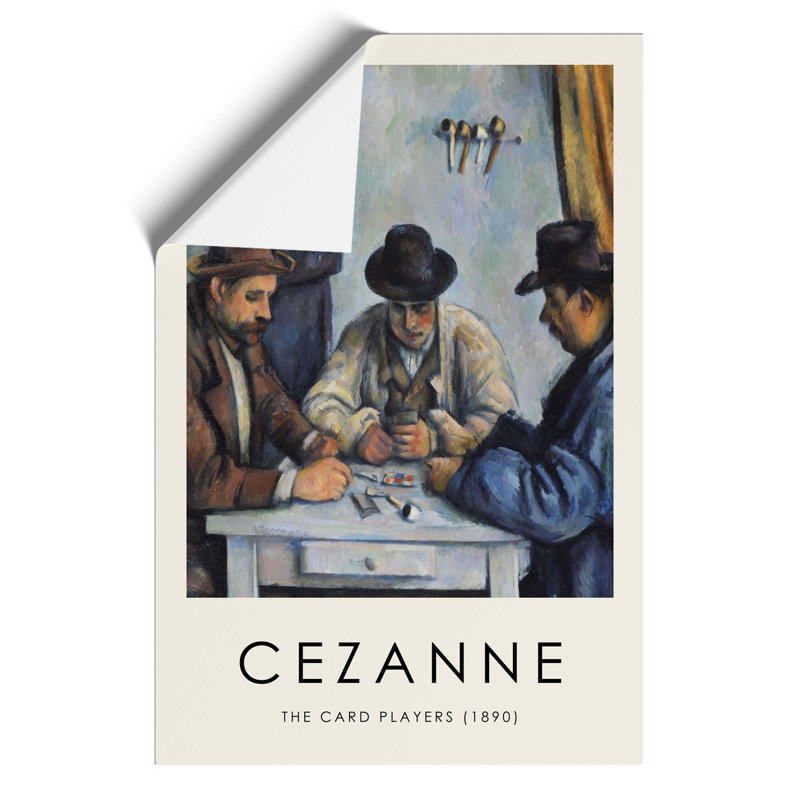 The Card Players Print by Paul Cezanne - Frameless Print, 30cm H x 21cm W x 0.1cm D