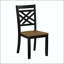 Chaise de salle à manger à deux tons en noir et brun avec siège en bois
