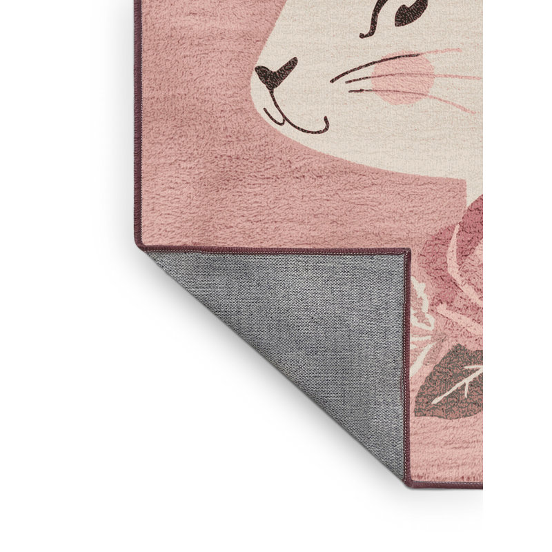 Machine Washable Collingswood Easter Modern & Contemporary Abstract Rug in Beige – Rose Binding, 8x10