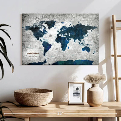 Carte du monde personnalisée punaise III
