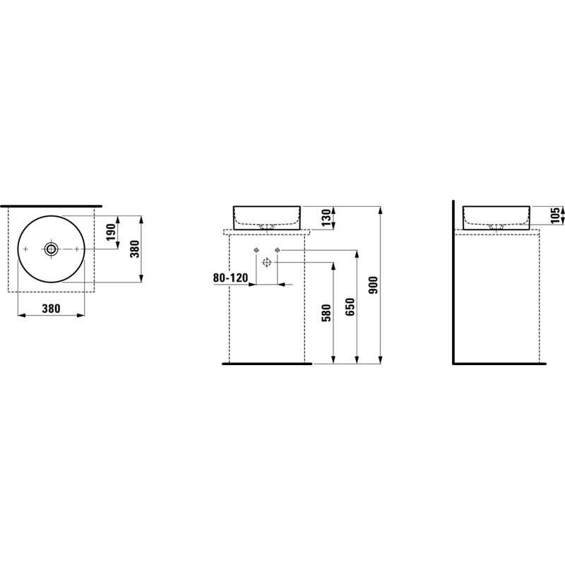Living Square 14.96'' L Bathroom Sink