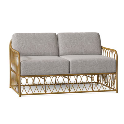 Cane 53.75'' Wide Aluminum Loveseat with Cushions
