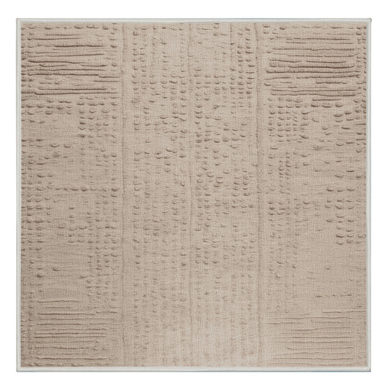 Machine Washable Abstract Beige Area Rug, Square 3'