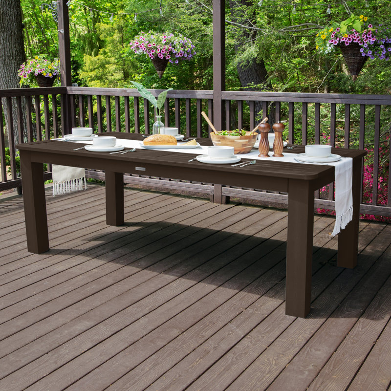 Highsmith Rectangular Outdoor Dining Table With Umbrella Hole , in. W 42'' in. D, Weathered Acorn, 30" H x 42" W x 84" D