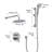 Bathroom Matte Black Shower - 10-Inch System With Slide Bar Faucets And 5-Spray Handheld Complete Wall Mounted Faucet