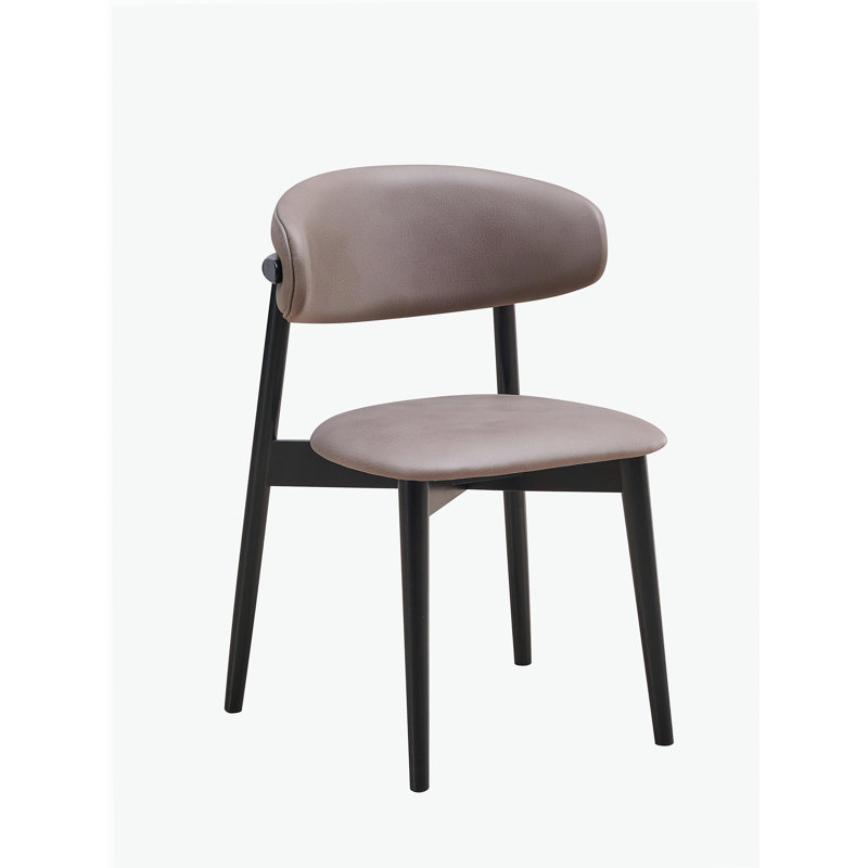 Chaise d'appoint en microfibre polie et finition noire Lanae (ensemble de 2)