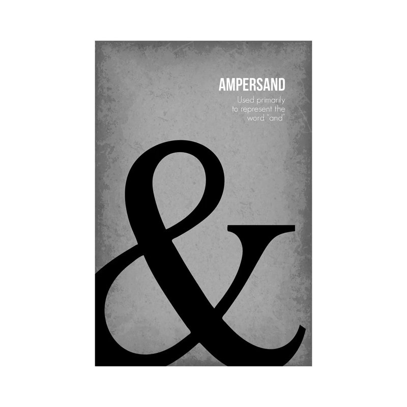 «Ampersand» par GetYourNerdOn - Art textuel sur toile tendue, H 18 po x l 12 po x 1,5 po