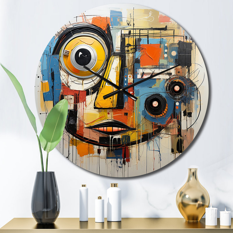 Pop Art Modern Robot IV - Horloge murale abstraite, Petit
