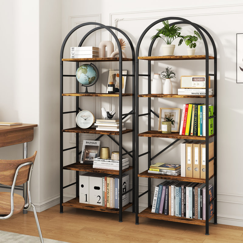 Sigourney 67'' H x 23.6'' W Etagere Bookcase, Brown
