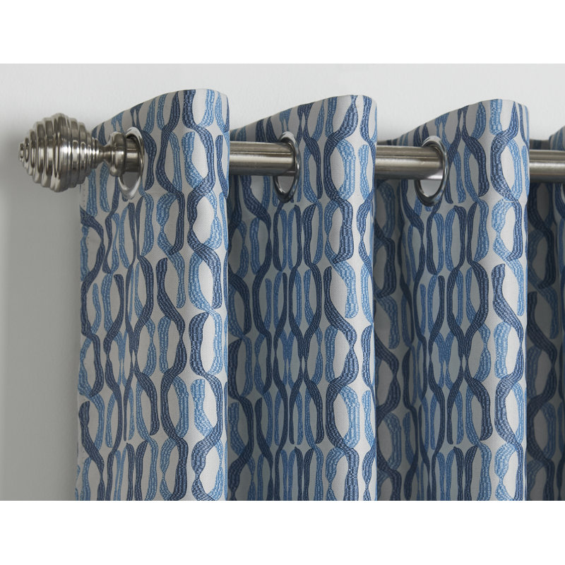 Cloe Semi Sheer Curtain Pair, 168 W x 229 D cm, Blue