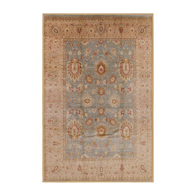 Tapis oriental brun / bleu clair