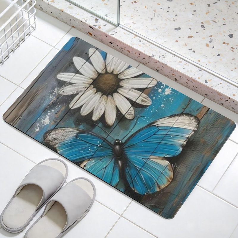 Paillasson 24 po x 36 po Blue Daisy