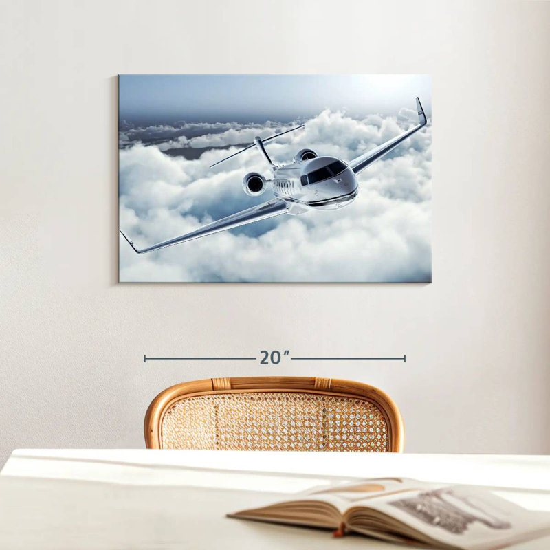 Mehar Flying Luxury Private Jet, 16" H x 24" W