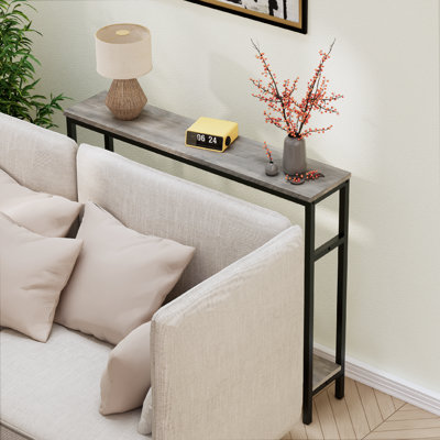 2-tier Long Skinny Table,grey