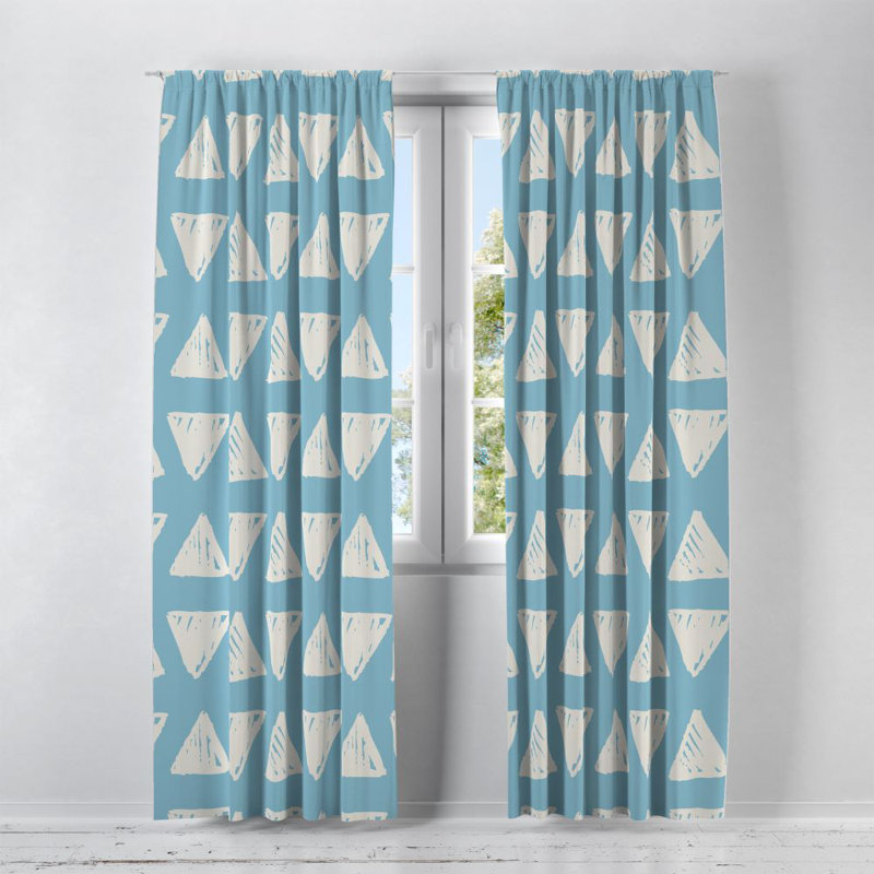 Panneaux de rideaux géométriques semi-transparents, L 20 po x L 61 po