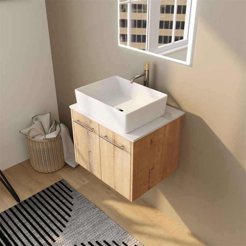 23.67'' Single Bathroom Vanity with Ceramic Top