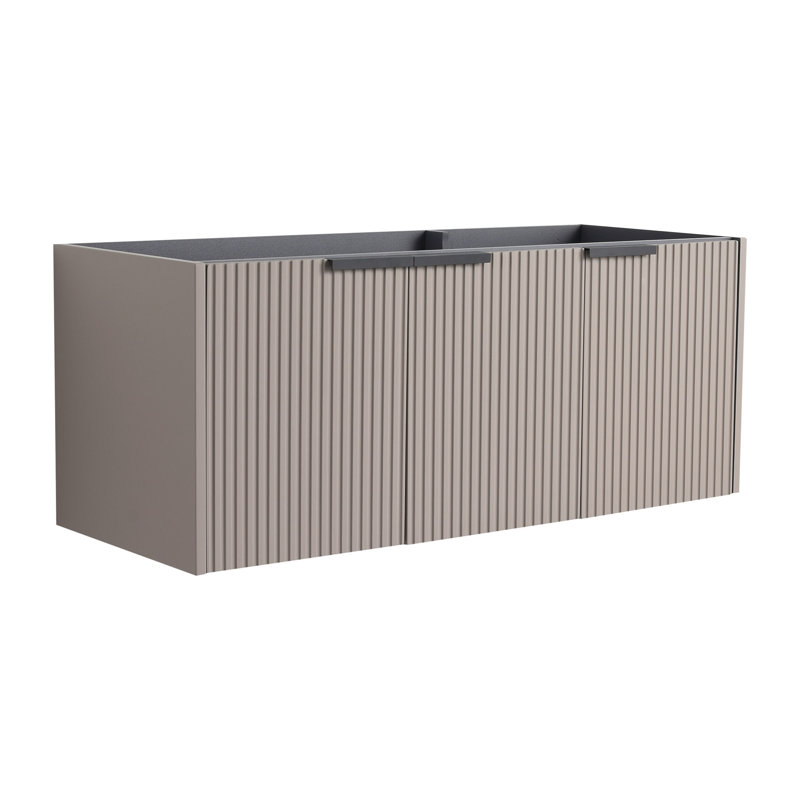Meuble-lavabo mural 48 po et 3 portes à fermeture en douceur, emballage KD, Beige