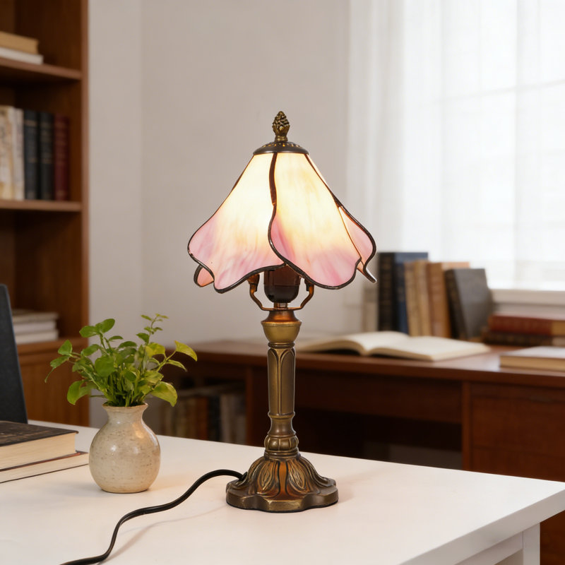 Lampe de table Tiffany Petal, Rose