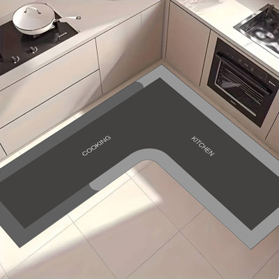 L Corner Carpet Kitchen Rug Living Room Carpet Floor Mats kitchen Absorbent Non Slide Mats Kitchen Foot Mats Machines Wash kitchen Rugs For Cooking